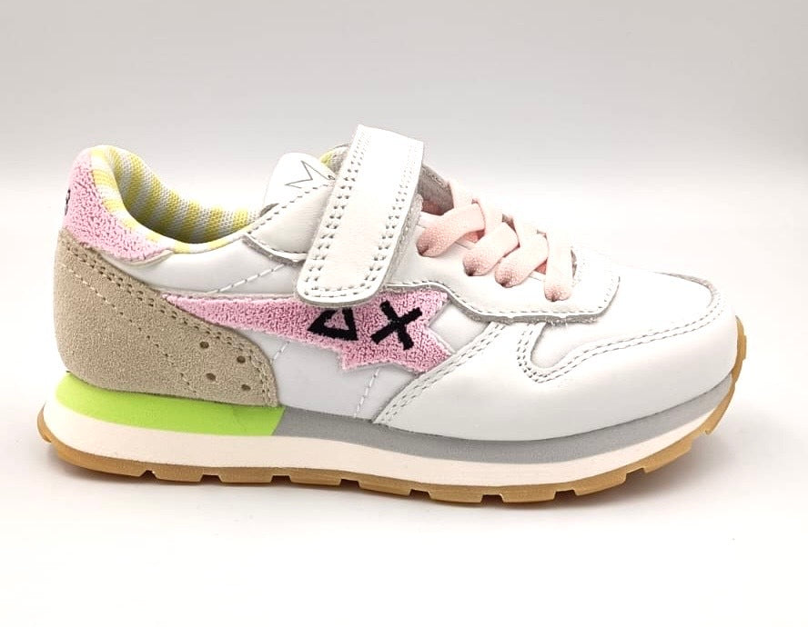 Sun68 Girl's Big stargirl spong logo sneakers Bianco/rosa
