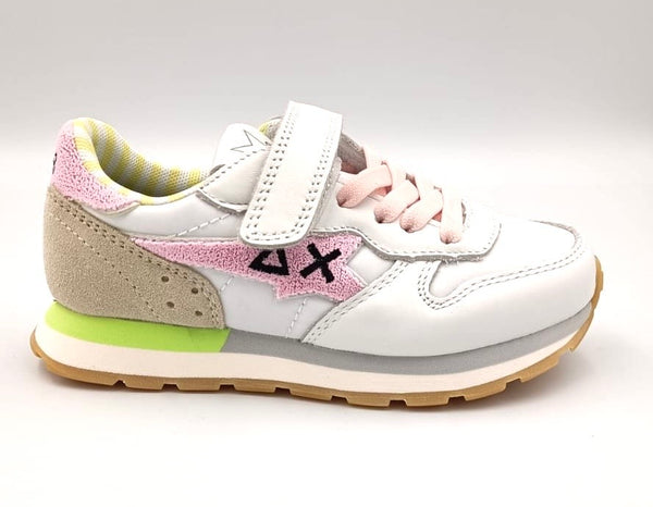 Sun68 Girl's Big stargirl spong logo sneakers Bianco/rosa