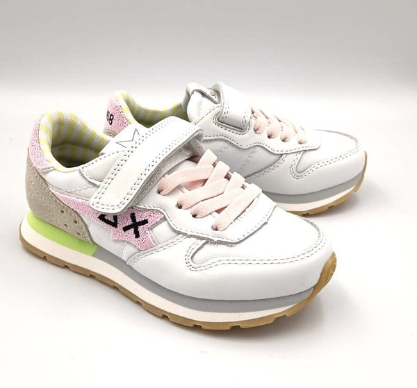Sun68 Girl's Big stargirl spong logo sneakers Bianco/rosa