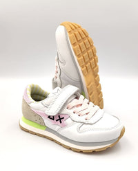 Sun68 Girl's Big stargirl spong logo sneakers Bianco/rosa