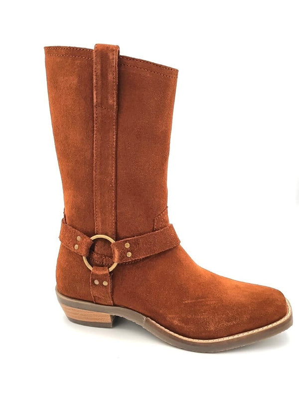 52179 bootee with ring and three straps side