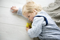 Snoozebaby sleepsuit longsleeve 3-9 winter tog 2.0 Hand stripe indigo on blue melange