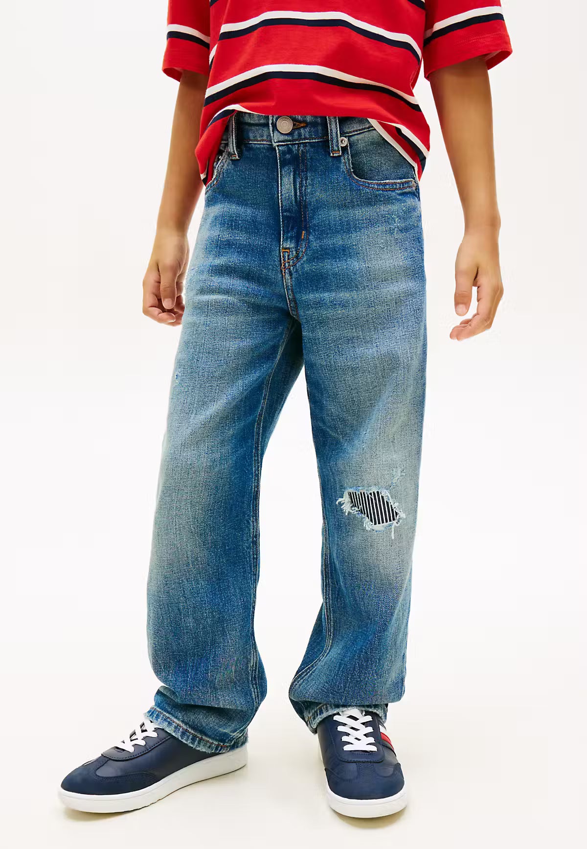 Baggy mid blue destruction jeans
