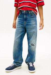 Baggy mid blue destruction jeans