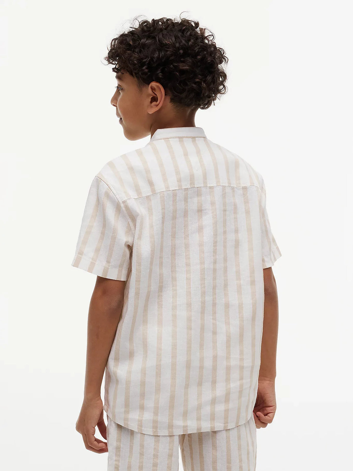 Linen blend stripe shirt