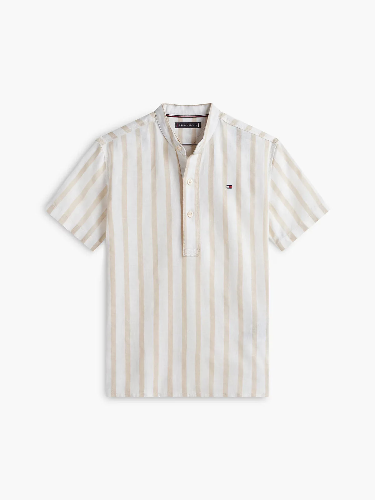 Linen blend stripe shirt