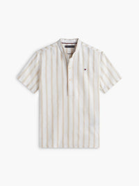 Linen blend stripe shirt