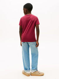 Tommy Monotype print graphic t-shirt Rich cherry