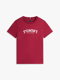Tommy Monotype print graphic t-shirt Rich cherry