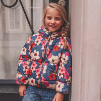 Yourwishes Floating Daisy | Tie Puffer Coat Insignia blue