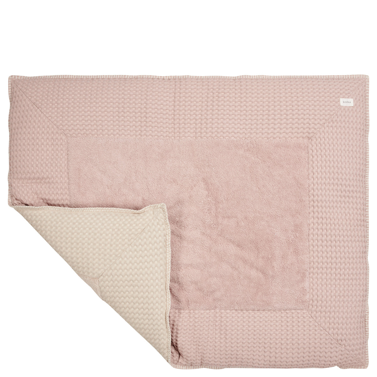 Koeka boxkleed wafel amsterdam Grey pink/sand