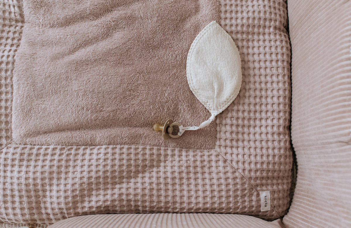Koeka boxkleed wafel amsterdam Grey pink/sand