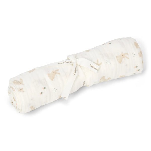 L.dutch Swaddle Baby Bunny White