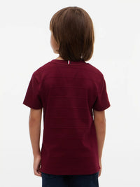 Tommy Hilfiger Textured flag t-shirt Burgundy