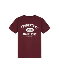 Malelions Property T-Shirt Burgundy