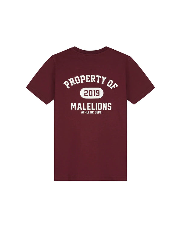 Malelions Property T-Shirt Burgundy