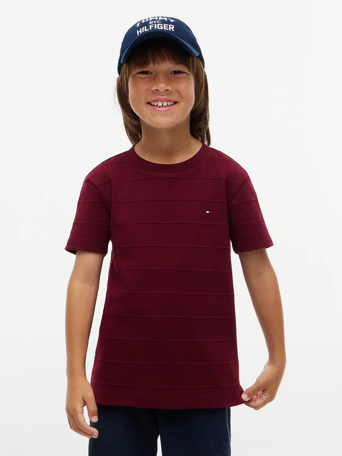 Tommy Hilfiger Textured flag t-shirt Burgundy