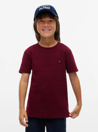 Tommy Hilfiger Textured flag t-shirt Burgundy