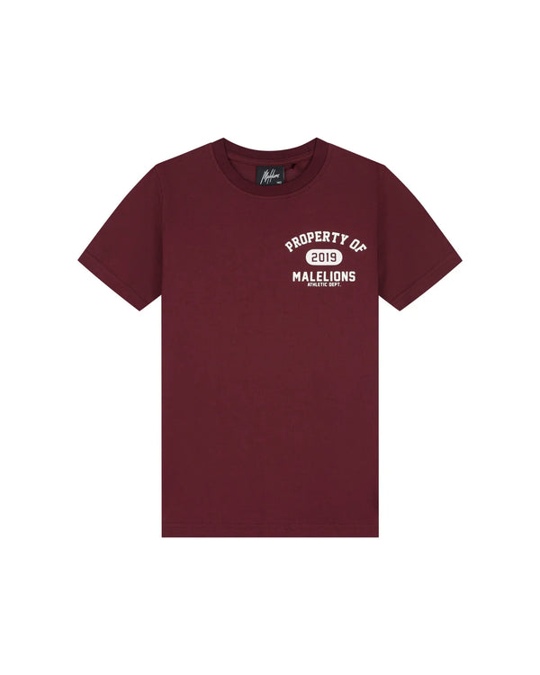 Malelions Property T-Shirt Burgundy