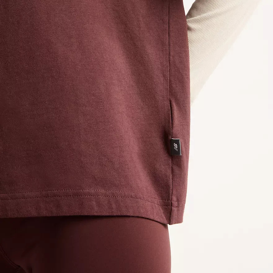 New Balance Trackside Oversized T-Shirt Burgundy