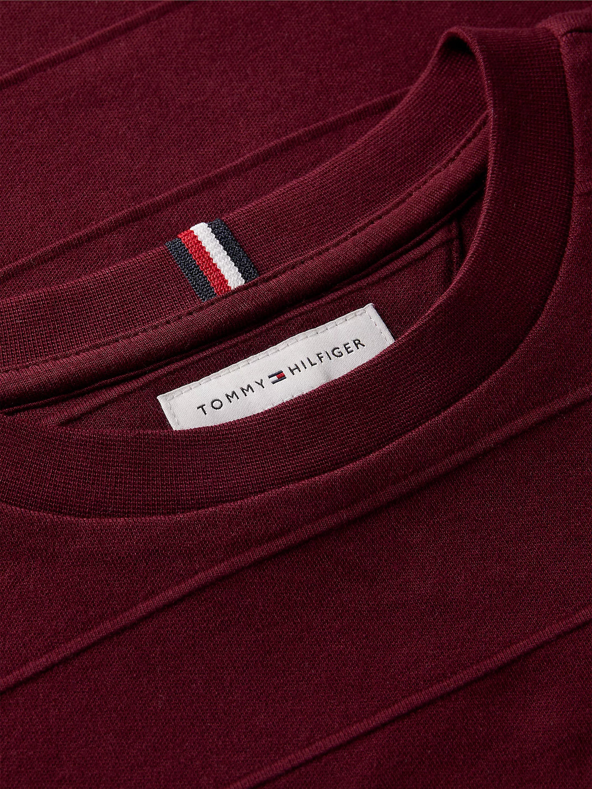 Tommy Hilfiger Textured flag t-shirt Burgundy