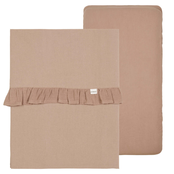 Wieglaken en hoeslaken set ruffle Faro