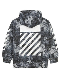 Lab Off-White Camo Printed Diag Bar Hoodie Black