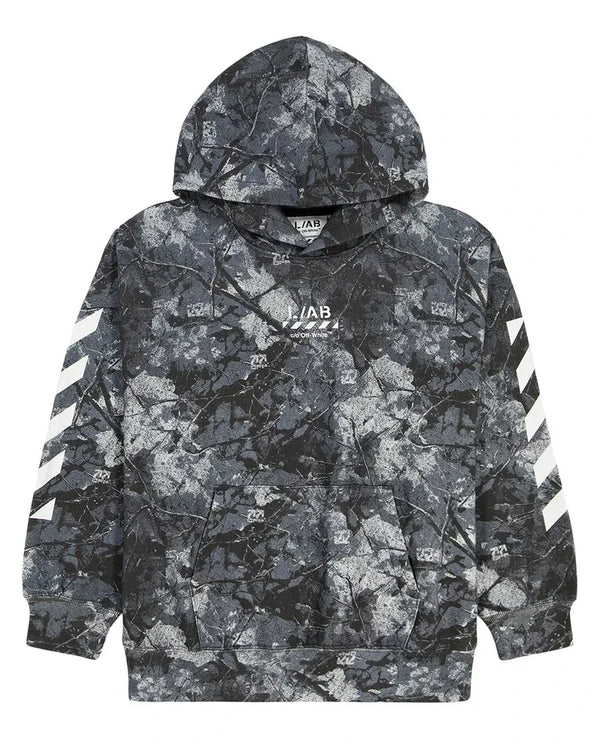 Lab Off-White Camo Printed Diag Bar Hoodie Black