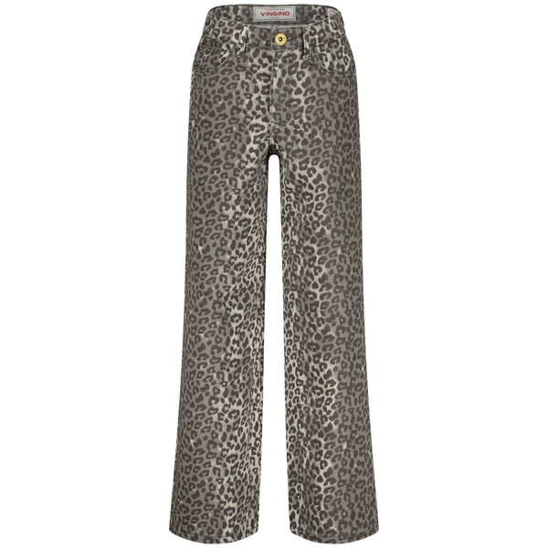 Cassie Leopard Extra wide leg Jeans