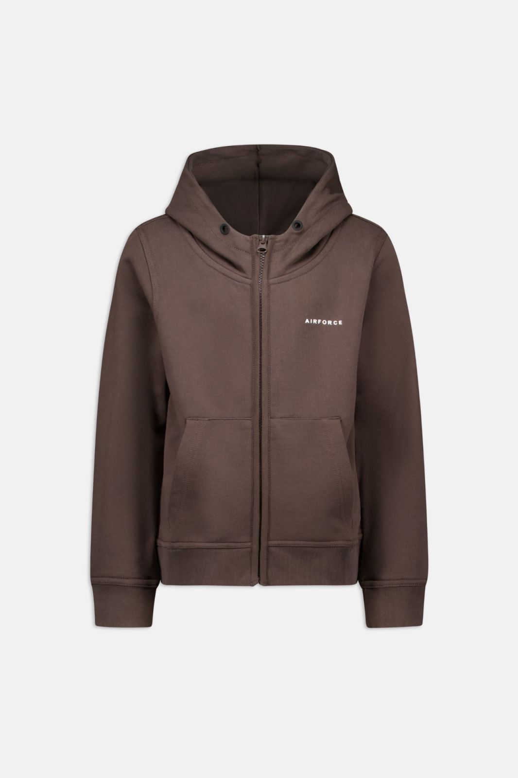 Airforce Basic hooded zip vest Dark coffee\white