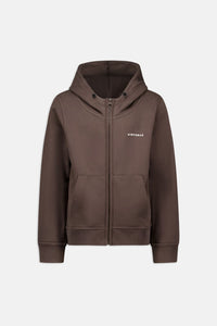 Airforce Basic hooded zip vest Dark coffee\white