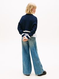 Crest cable cropped sweater