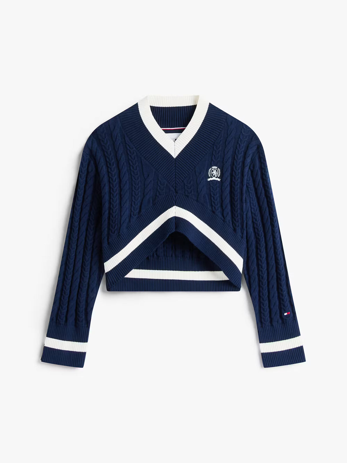 Crest cable cropped sweater