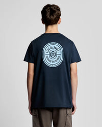 Lyle&scott Borders Graphic T-shirt Z271 dark navy