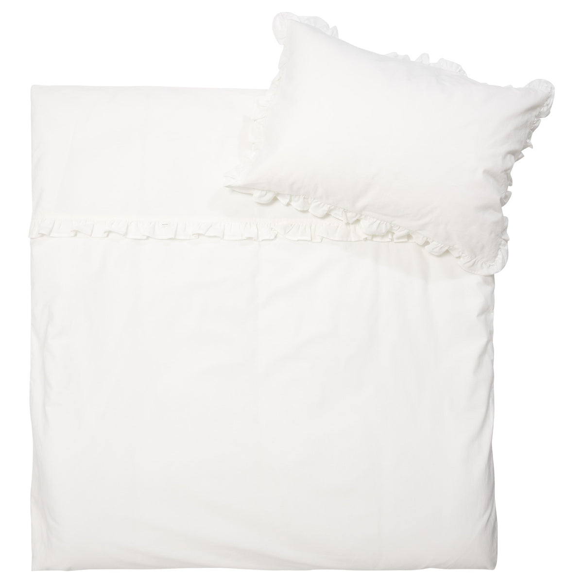 Koeka dekbedovertrek ruffle Warm white