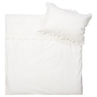 Koeka dekbedovertrek ruffle Warm white