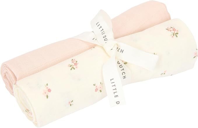 L.dutch Swaddle doeken hydrofiel 70 x 70 FG Fairy Blossom/Pure Blossom