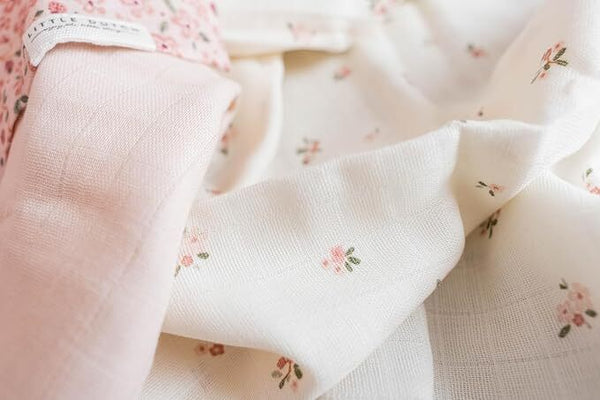 L.dutch Swaddle doeken hydrofiel 70 x 70 FG Fairy Blossom/Pure Blossom