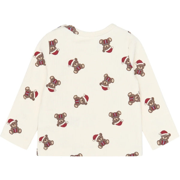 The New Siblings TNSBHoliday Teddy Longsleeve Rib Tee Gardenia aop