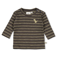 Longsleeve rib met streep - Rawrsome
