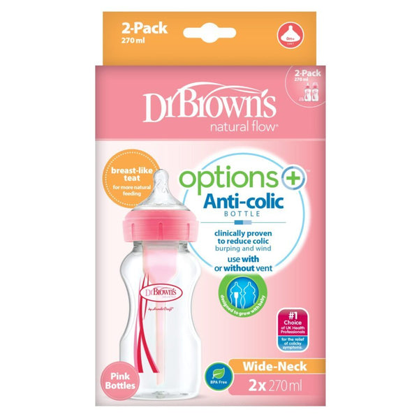 brede hals fles 270ml (2) options+ roze