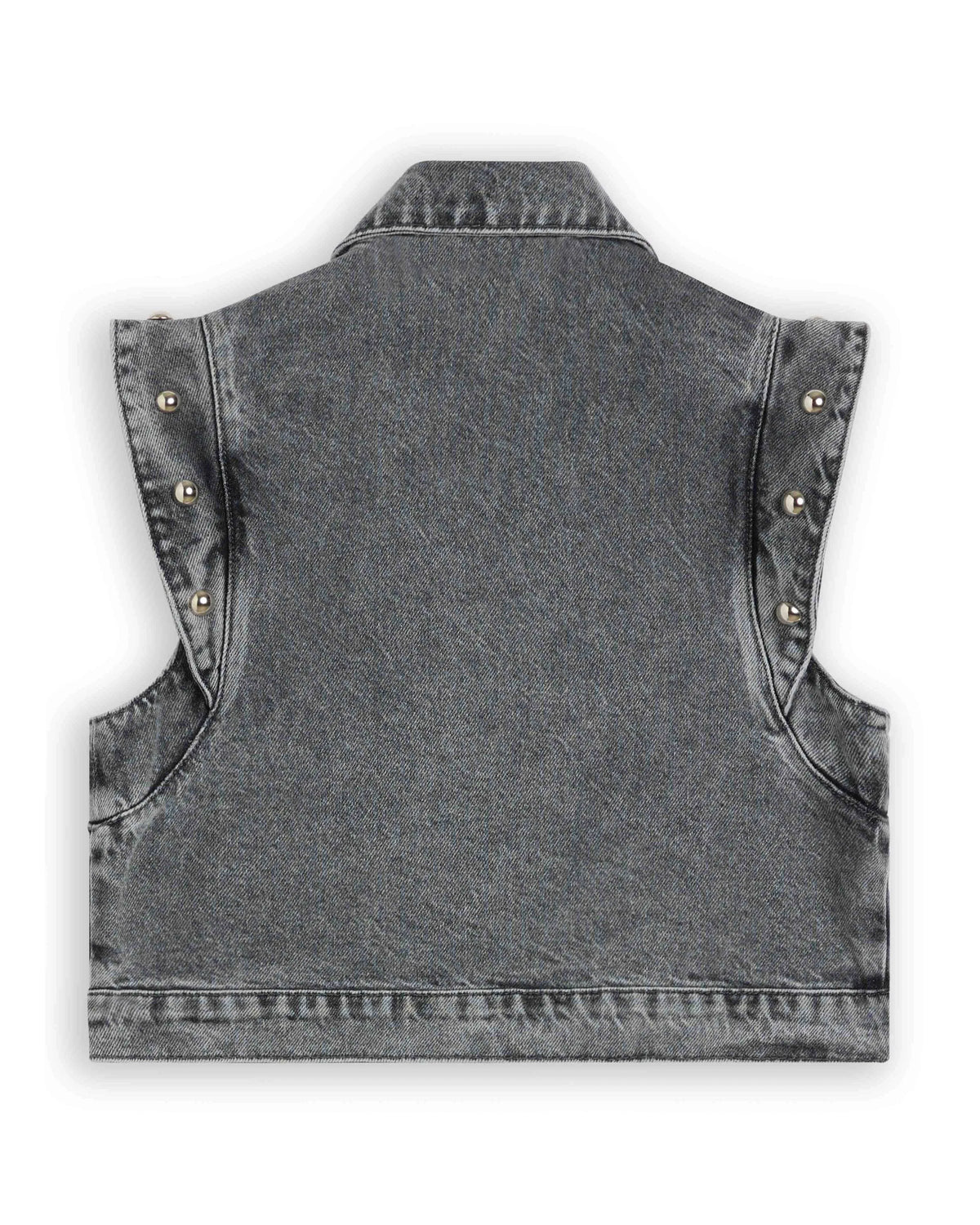 Denim Gilet With Big Studs