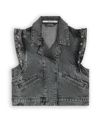 Denim Gilet With Big Studs