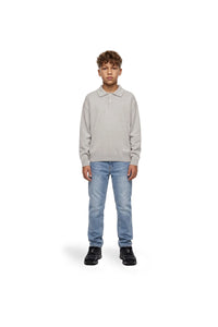 Malelions Knitted Script Polo Grey melange