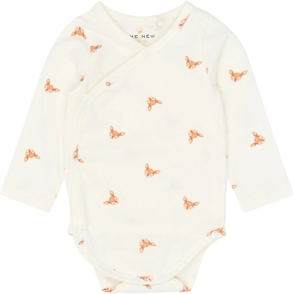 The New Siblings TNSBYeer Longsleeve Wrap Body Gardenia aop