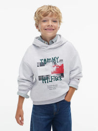 Tommy Hilfiger Flag grafitti hoody Black