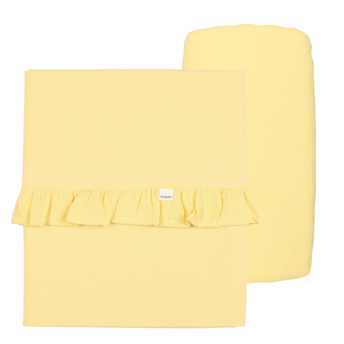 Koeka Wieglaken en hoeslaken set ruffle Faro Honey