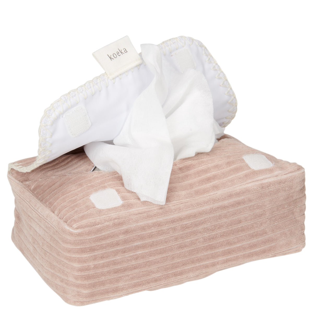 Koeka hoes voor babydoekjes vik Grey pink