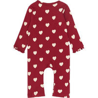 The New Siblings TNSBHoliday Red Heart Longsleeve Rib Jumpsuit Rio red aop tn