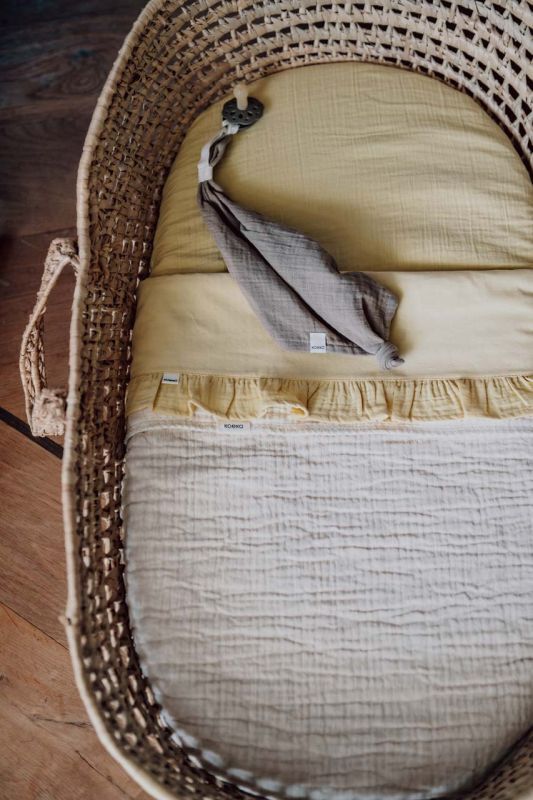 Koeka Wieglaken en hoeslaken set ruffle Faro Honey